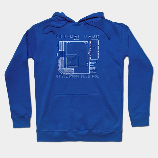 Covington Blue Sox - Federal Park blueprints Hoodie by CamMillerFilms